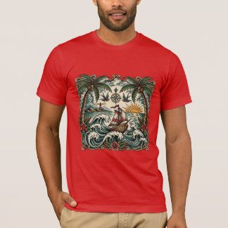 Camiseta Sailor Jerry Style Tropical Paradise T-Shirt – Tra