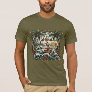 Camiseta Sailor Jerry Style Tropical Paradise T-Shirt – Tra