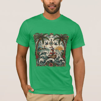 Camiseta Sailor Jerry Style Tropical Paradise T-Shirt – Tra