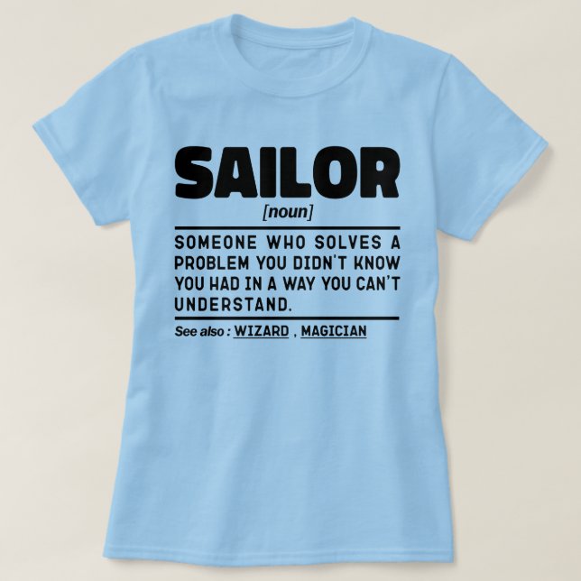 Camiseta Sailor Noun Definition Seaman Crew Boing Guay (Diseño del anverso)