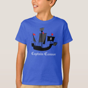 Camiseta Sailor Pirate Boys Cumpleaños T Shirt Blue