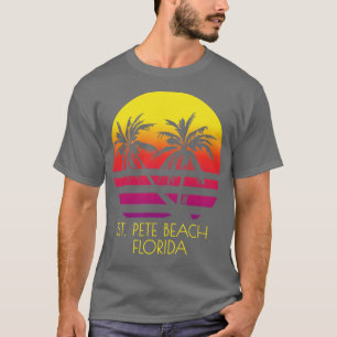 Camiseta Saint Beach Florida Vintage Tropical Sunset Palm T