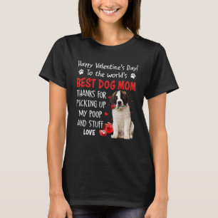 Camiseta Saint Bernard Best Dog Mom Día de San Valentín Fun