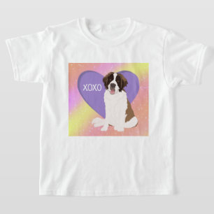 Camiseta Saint Bernard Día de San Valentín XOXO