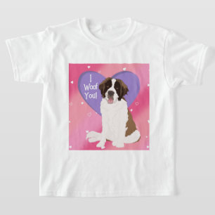 Camiseta Saint Bernard Día de San Valentín XOXO