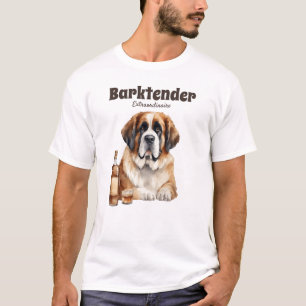Camiseta Saint Bernard Dog Barktender Extraordinair