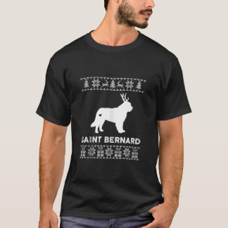 Camiseta Saint Bernard Dog Lover Xmas Reindeer Ugly Christm