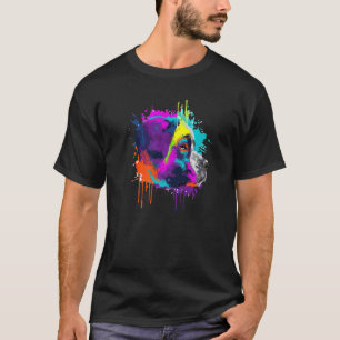 Camiseta Saint Bernard Dog Splash Art Colorful Premium