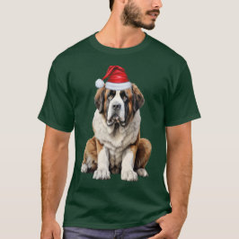 Camiseta Saint Bernard Santa Dog Lover Funny Christmas