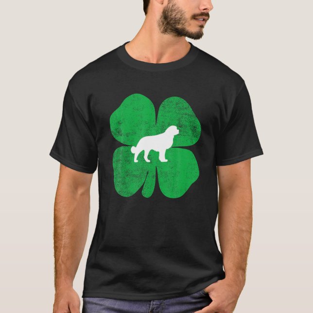 Camiseta Saint Bernard Shamrock Irish St Patricks Day Funny (Anverso)