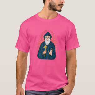Camiseta SAINT CHARBEL Santo milagro monje rezar por nosotr