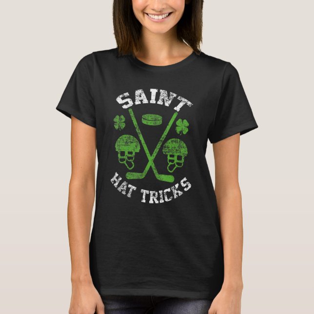 Camiseta Saint Hattrick st Patrick's Day Hockey Hat Tricks  (Anverso)