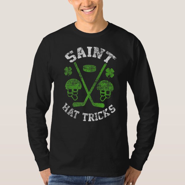 Camiseta Saint Hattrick st Patrick's Day Hockey Hat Tricks  (Anverso)