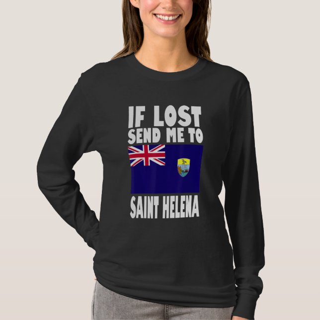 Camiseta Saint Helena Flag Design  If lost send me to Saint (Anverso)