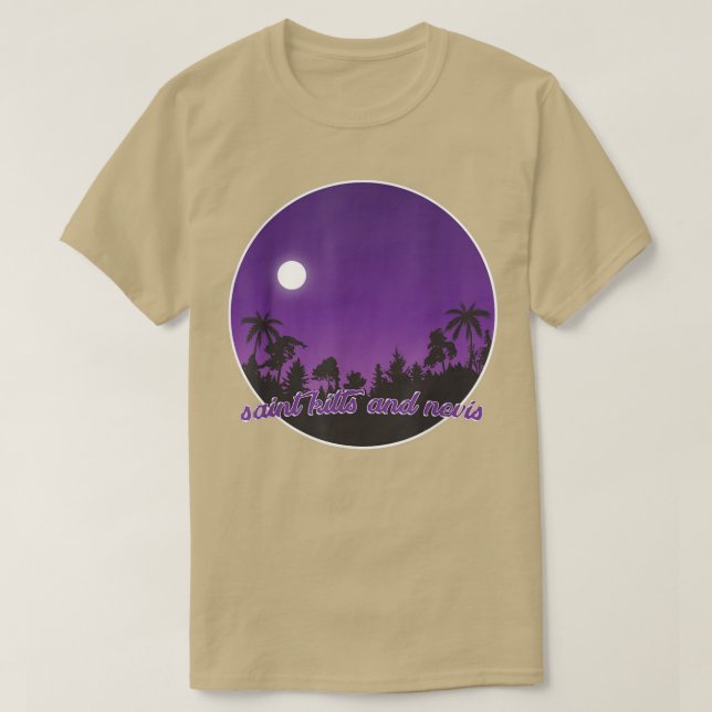 Camiseta saint kitts and nevis By night with Palms  (Diseño del anverso)