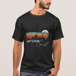 Camiseta Saint Louis Chica Retro Sunset City Skyline Souven