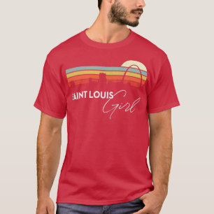 Camiseta Saint Louis Chica Retro Sunset City Skyline Souven
