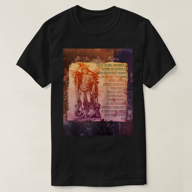 Camiseta Saint Michael Prayer Saint Archangel Vint (Diseño del anverso)