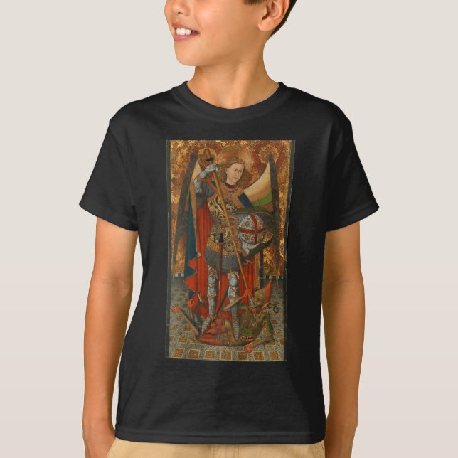 Camiseta Saint Michael The Archangel Defeating Satan Christ (Anverso)