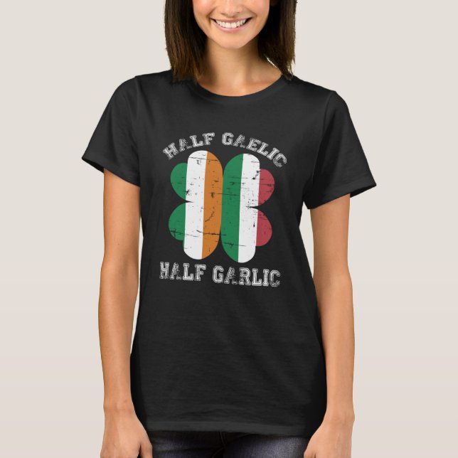Camiseta Saint Patric italiano medio gaélico medio ajo (Anverso)