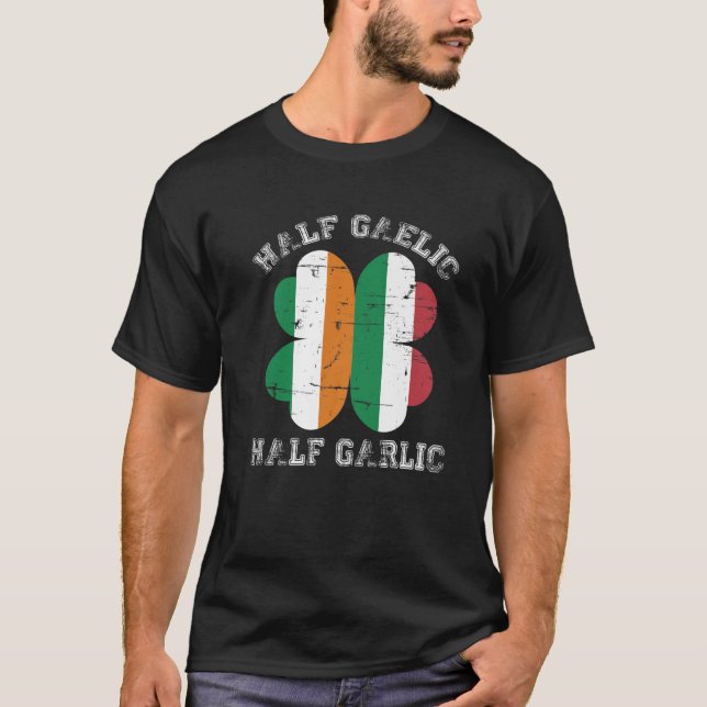 Camiseta Saint Patric italiano medio gaélico medio ajo (Anverso)