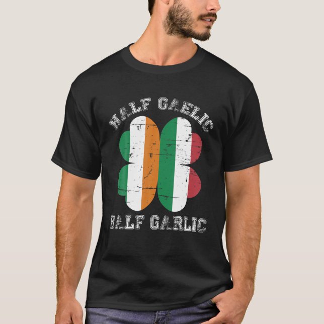 Camiseta Saint Patric italiano medio gaélico medio ajo (Anverso)