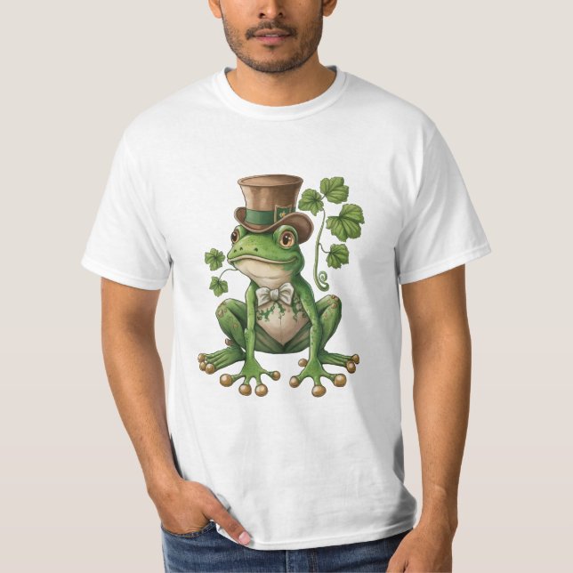 Camiseta Saint Patrick - Grenouille Chapeau irlandais (Anverso)
