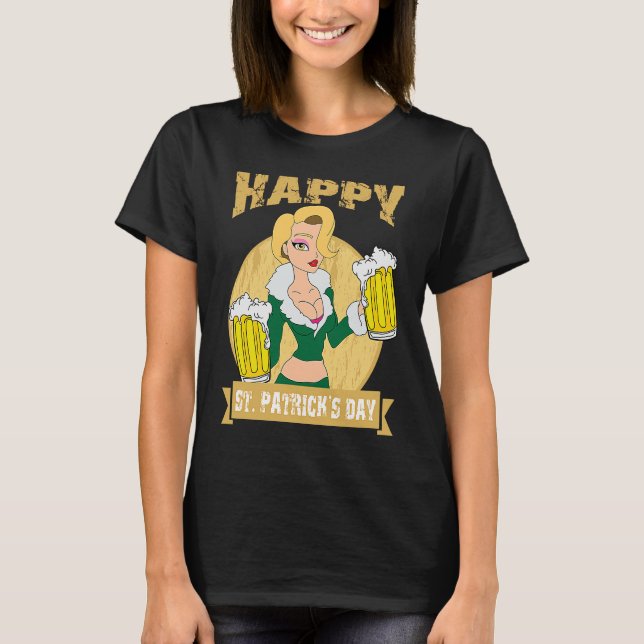 Camiseta Saint Patrick Happy St Patrick's Day Shamrock Beer (Anverso)