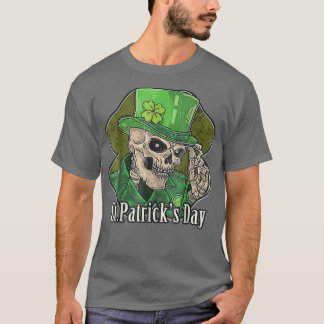 Camiseta Saint Patrick S Day Skeleton Green Hat With Clover