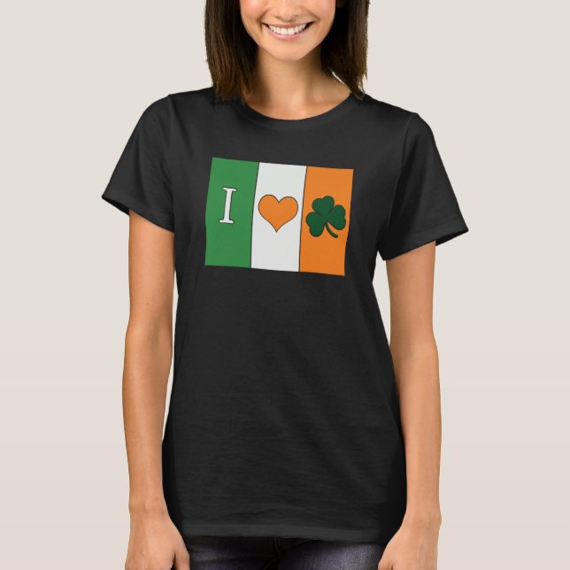 Camiseta Saint Patrick's Day I Love Ireland Lucky Charm Pad (Anverso)