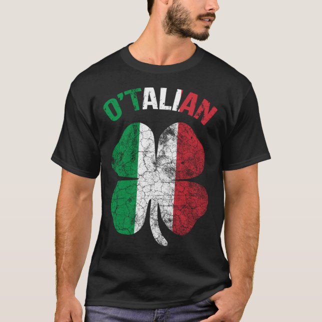 Camiseta Saint Patricks Day Irish Italian O'talian Shamrock (Anverso)