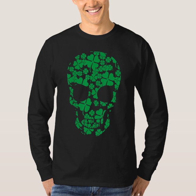 Camiseta Saint Patrick's Day Shamrocks Skull (Anverso)