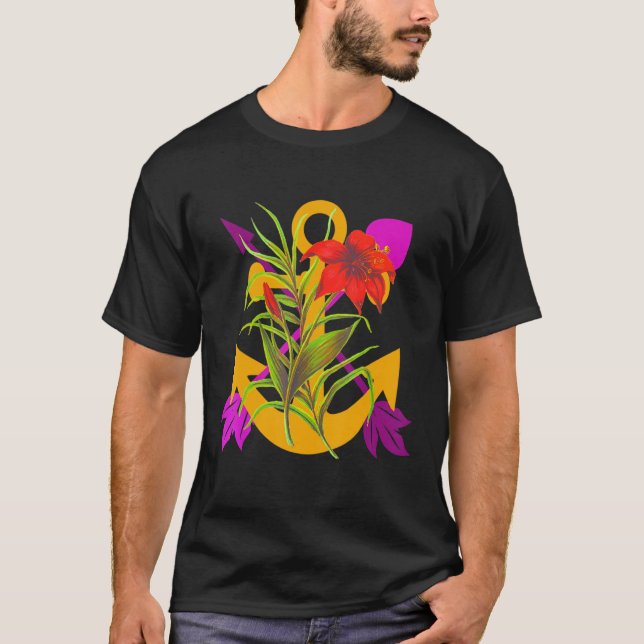Camiseta Saint Philomena Católica St Anchor Imagen Lily Arr (Anverso)