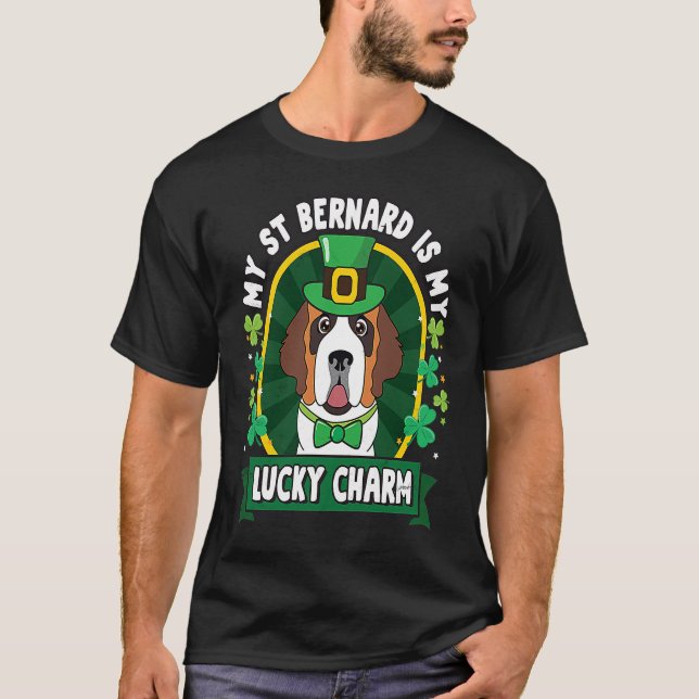 Camiseta Saint St Bernard St Patricks Lucky Charm Mom Dad (Anverso)