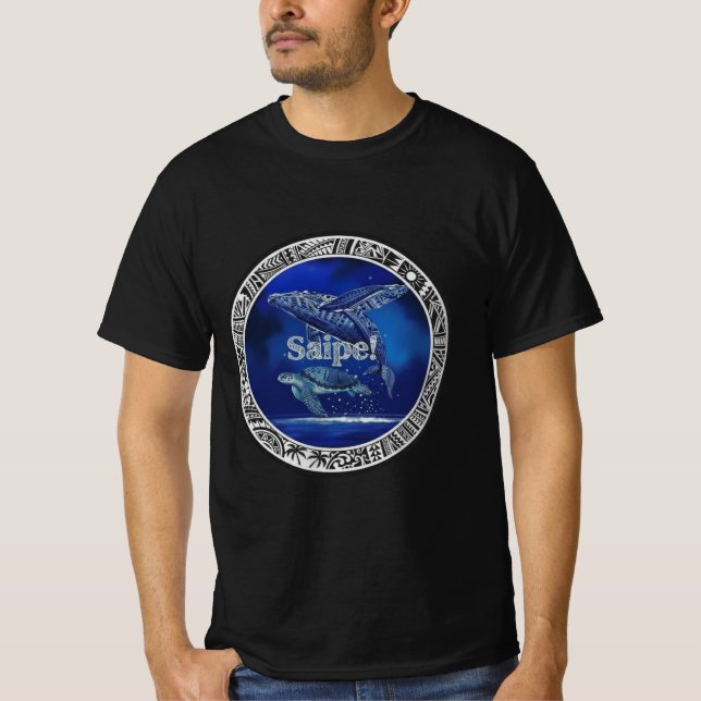Camiseta Saipe Tonga Off grid Pacific island whale turtle (Anverso)
