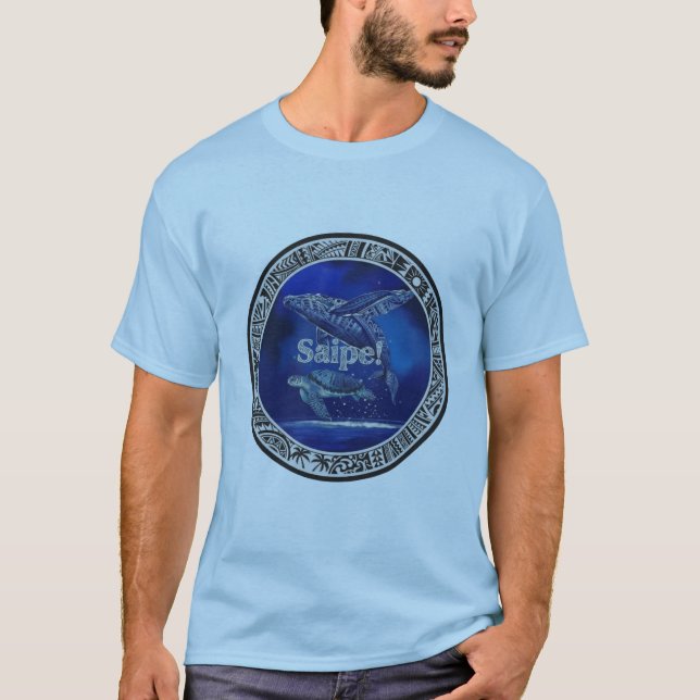 Camiseta Saipe Tonga Off grid Pacific island whale turtle (Anverso)
