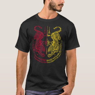 Camiseta Sak Yant Tattoo tailandés gemelo tigre gemelo mala
