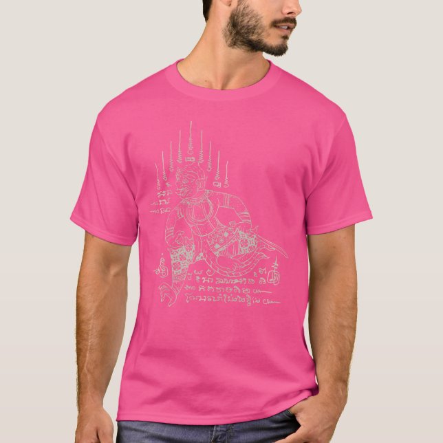 Camiseta Sak Yant Tattoo tailandés Hanuman Mítico Yantra Th (Anverso)