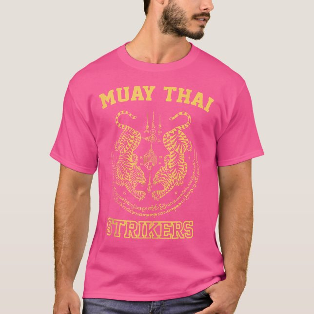 Camiseta Sak Yant Tiger Muay luchador tailandés de Kickboxi (Anverso)