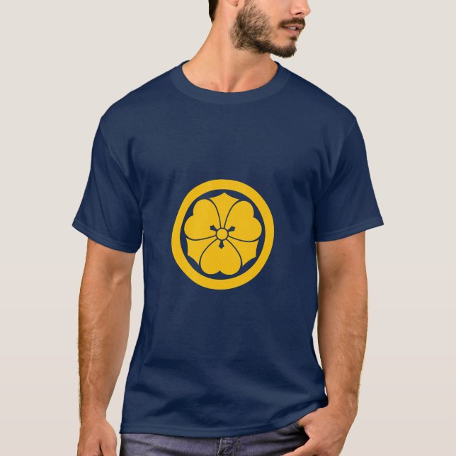 Camiseta Sakai Mon clan samurai japonés amarillo sobre T- n (Anverso)