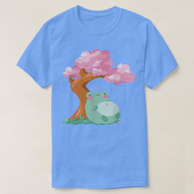 Camiseta Saku, árbol japonés de flores de cerezo de Kawaii (Diseño del anverso)