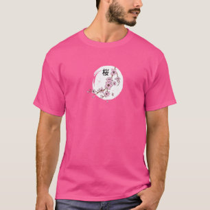 Camiseta Sakura 桜 flores de cerezo japonesas Kanji