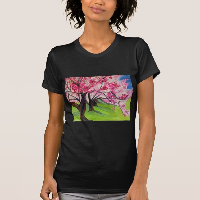 Camiseta Sakura Arte japonés de florecimiento de cerezo (Anverso)