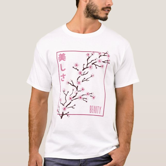 Camiseta Sakura cerezo florece belleza retro estética japon (Anverso)
