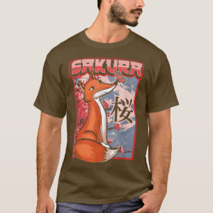 Camiseta Sakura cerezo florece zorro animal para culto japo
