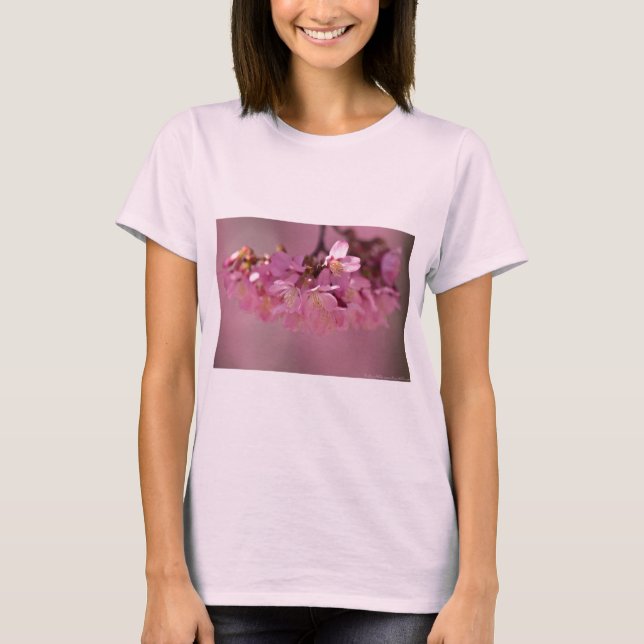 Camiseta Sakura cerezo florecimiento Delicado Bouquet Rosa (Anverso)