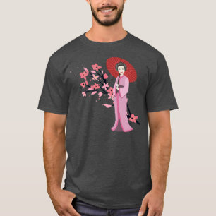 Camiseta Sakura Cher, el paraguas tradicional Chica y el Sa