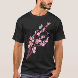 Camiseta Sakura Cherry Blossom Cancer Ribbon Floral Cancer 