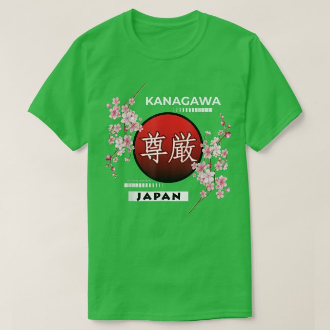 CAMISETA SAKURA CHERRY BLOSSOM EN CIUDADES DE JAPÓN, KANAGA (Diseño del anverso)