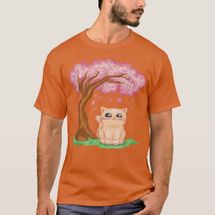 Camiseta Sakura Cherry Blossom Gato Kitty Kitten Ka Japonés